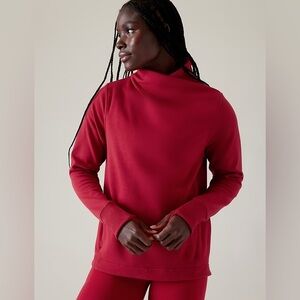 Athleta Cozy Karma Twist Neck Sweatshirt red size medium